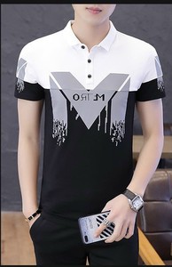 เสื้อโปโลผู้ชายแขนสั้นแห้งเร็วลำลองพิมพ์ลายดิจิตอลอย่างยั่งยืนระบายอากาศได้ดีขนาดใหญ่พิเศษ - Product Image 3