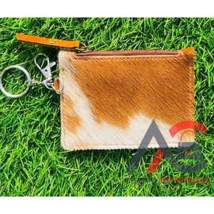 New Arrival Real Handmade Cowhide Fur Leather Coin Purse and <b>Card</b> <b>Holder</b> Case Cute Credit <b>Card</b> <b>Holder</b> and Coin Case With <b>Keyring</b> - Product Image 1