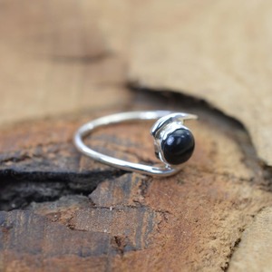 Anillo clásico de plata sólida 925, joyería para mujer, Plata de Ley 925, piedras preciosas de ónix negro, estilo bohemio, anillo hecho a mano, regalo para mamá - Product Image 4