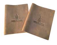 Porte-menus en cuir de vachette de qualité supérieure, robustes et rustiques, pour hôtels, bars à vin, avec logo personnalisé, couleur personnalisée, nickelé, ISO