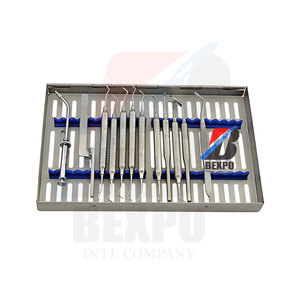 Premium Dental Amalgam Tray Set Up Excavator Composite Kit Herramientas con instrumentos de casete de acero - Product Image 1