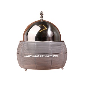 Réchauffeur de nourriture en acier inoxydable Casserole de créateur faite à la main de haute qualité Réchauffeur de nourriture en métal de luxe décoratif pour mariage - Product Image 1