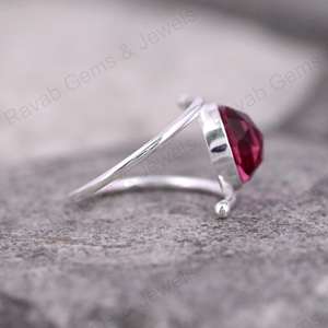 10mm turmalina rosa cuarzo Rosa corte bisel ajuste sólido 925 plata esterlina mujeres anillo hecho a mano para mujeres joyería fina - Product Image 3