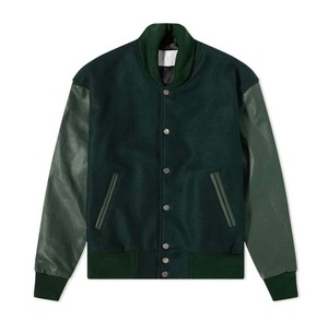 Veste universitaire haut de gamme pour hommes, design élégant de manches en cuir de laine, logo confortable sur le devant, hiver - Product Image 1