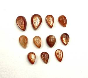 Cabochon de poire en pierre de soleil orange naturelle de haute qualité 3-9 MM IGI certifié pour la fabrication de bijoux pierres précieuses en vrac - Product Image 2