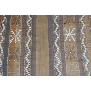 Tapis Kilim vintage, tapis turc de 1,8 x 7,1 pieds, tapis en laine à bordures brunes - Product Image 4