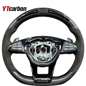 Volant en cuir et fibre de carbone YTcarbon pour W205, compatible avec les modèles W212, W463, W222, C180, C200, <span class=keywords><strong>C250</strong></span>, C300, C43/C63 AMG - Product Image 6