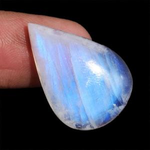 Magnifique Pierre de Lune Arc-en-ciel Naturelle Bleue Scintillante en Forme de Poire 25x17x6 MM pour Fabrication de Bijoux, Pierre Précieuse Aide au SPM - Product Image 2
