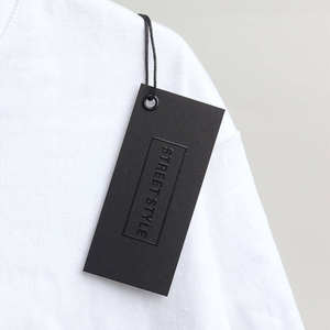 Fashion Embossed Swing Leather Tags Label Luxury Black UV Printed Custom Hang Tag for <b>Garment</b> Clothes Jeans - Product Image 4