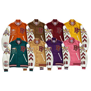 Veste universitaire en cuir PU Streetwear veste de baseball universitaire personnalisée pour hommes femmes manteau Letterman rétro logo personnalisé disponible - Product Image 2