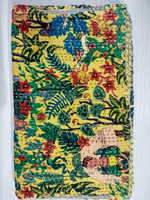 Couvre-lit Kantha en coton fait main, réversible, patchwork, lavable, écologique, style bohème, pour lit Queen ou King