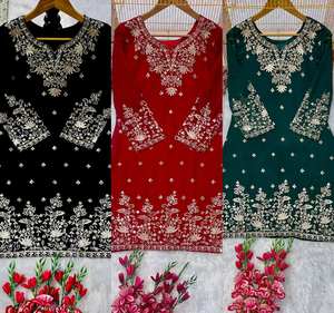 DESIGNER PARTY WEAR TOP Y PLAZZO CON FANCY DUPPATA Y BORDADO TRABAJO HEAVY FOX GOARGATE CON PESADO BORDADO TRABAJO - Product Image 6