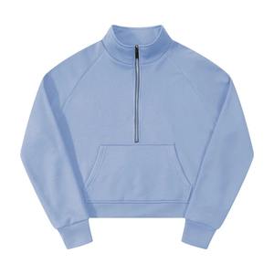 เสื้อสเวตเชิ้ตผู้หญิงสีพื้น แขนยาว คอตั้ง สวมใส่สบาย ทรงหลวม ซิปครึ่งตัว เหมาะสำหรับฤดูหนาว ฤดูใบไม้ผลิ และฤดูใบไม้ร่วง - Product Image 6