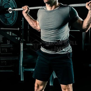 Cinturón de levantamiento de pesas de gimnasio de cuero genuino al por mayor con hebilla de acero soporte trasero para entrenamiento físico - Product Image 3