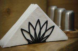 Venta al por mayor flor hoja diseño soporte de papel tisú de metal para restaurante Hotel comedor - Product Image 5