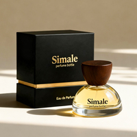 Botol Parfum Isi Ulang Kaca Kerucut 30ml dengan Tutup Kayu, Sablon Logo Kustom