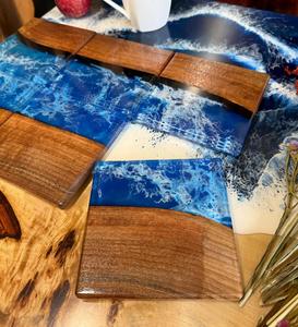 Top Quality Luxury Royal Decor Resin And <b>Wood</b> <b>Coaster</b> for Hotel Restaurant Home Office Table Decor With Customize Size And Color - Product Image 4