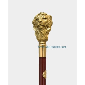 Canne de Marche Moderne en Forme de Lion Plaqué Or Laiton Antique Conception Standard Bâton de Marche en Offre Spéciale Fabriqué à la Main Prix Abordable - Product Image 3