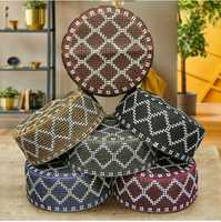 Topi Kufi Muslim Bordir Poliester Ringan Berkualitas Tinggi Grosir, Pakaian Sholat Islami, Aksesoris Sopan