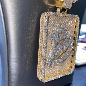 Personalizada de los hombres 3D brillante Buss joyería VVS Moissanite Pass Diamond Tester Iced Out Plated 3D bola colgante encanto - Product Image 4