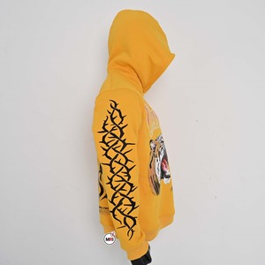 Sweat à capuche personnalisé pour hommes, 100% coton, lourd, coupe ample, pulls à capuche Streetwear avec écran et impression en silicone - Product Image 2