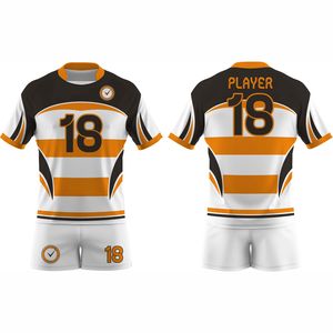 Nouveaux ensembles d'uniformes de rugby sur mesure pour hommes, impression par transfert par sublimation, respirant, 100% polyester, équipement d'entraînement, logo personnalisé, équipes - Product Image 1