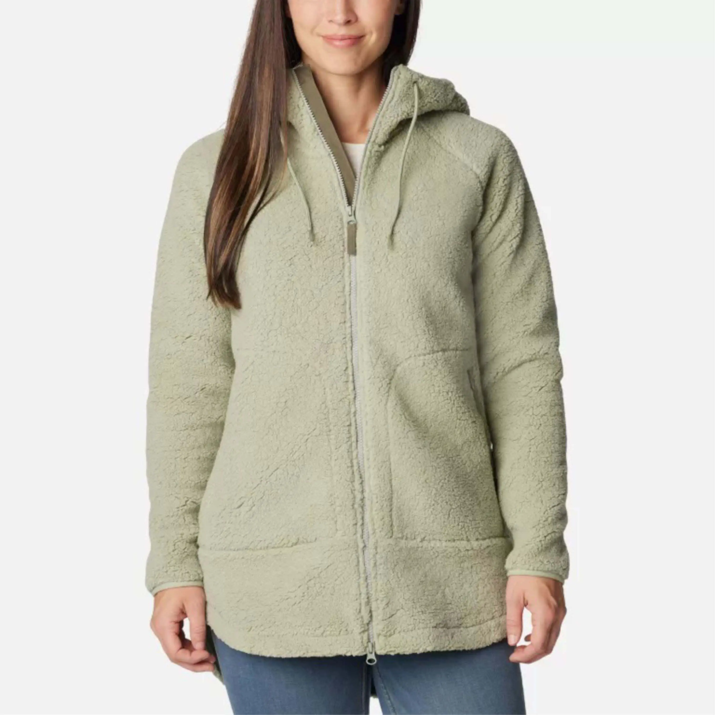 Women Winter Warm Sherpa Jacket Solid Color Full Zipper Super Soft Microfiber Brushed Outdoor Fleece Jacket