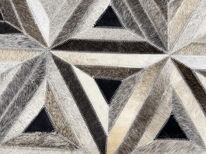 พรมหนังวัวสีดำและสีเทา, พรมหนังวัวเย็บด้วยมือพรมหนังวัว - Product Image 6