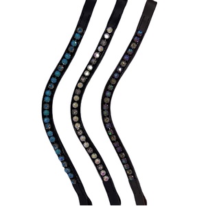 <b>Top</b> Trendy 100% Cow Genuine Leather Equestrian Horse Brow Band Durable Custom Design <b>Crystal</b>/Rhinestone Wholesale Manufacturer - Product Image 1