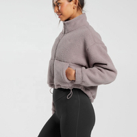 Vêtements décontractés d'automne pour femmes, veste polaire Sherpa à manches longues, vestes Sherpa unies et décontractées pour femmes