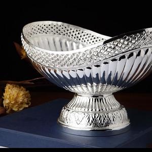 Cuenco de servicio de latón de Color plateado clásico para el hogar, hotel o restaurante para servir frutas secas o sopa, Comprador comercial - Product Image 4