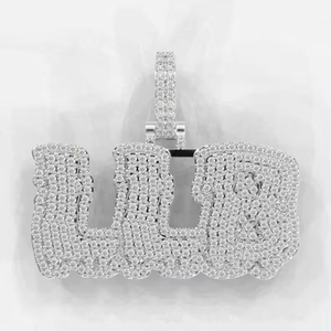 Colgante de diamante de moissanita de oro sólido Real de 10K, Evaluación gratuita, no chapado, el mejor regalo para hombres, colgante personalizado LLB, joyería personalizada - Product Image 4