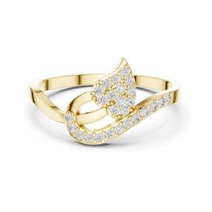 Bague de fiançailles en diamant cultivé en laboratoire de 0,156 ct pour femmes, clarté VVS-VS EF, or 18 carats, 14 carats, 10 carats et argent 925, rose, jaune - Product Image 1