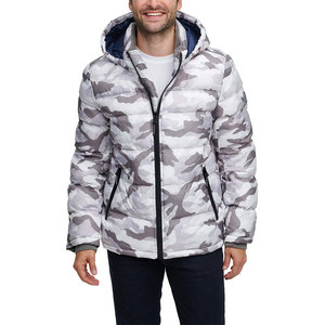 Men's Slim Fit Winter Puffer <b>Jacket</b> with Stand Collar Custom Color <b>Canvas</b> High Street Style Casual Coated Processing - Product Image 4