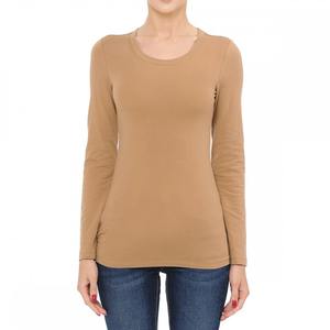 Camiseta transpirable en blanco de Color sólido con estampado de letras y logotipo personalizado elástico de alta calidad, ropa informal de manga corta con cuello redondo para mujer - Product Image 3