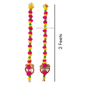 Guirnalda de lana Multicolor hecha a mano, guirnalda de pompón minimalista, cuerdas de pompones esponjosos, decoración de boda de estilo Vintage bohemio rústico - Product Image 4