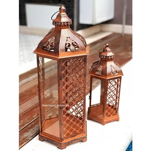 Trendy Design Metal and <b>Glass</b> Hanging Candle <b>Lantern</b> Gold Finished for Indoor & Outdoor Decor Handmade <b>Lanterns</b> - Product Image 3