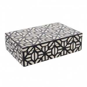 Caja de Joyería Rectangular de Hueso con Incrustaciones Hecha a Mano de Primera Calidad con Grabado Láser de Color Personalizado, Diseño Moderno de la India - Product Image 2