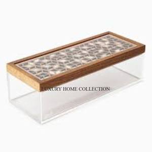 Caja dulce hecha a mano elegante con base acrílica de metal para embalaje elegante, dulces de regalo, chocolates, regalos de devolución de boda Premium - Product Image 4