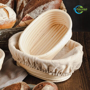 Panier à pâte en osier ovale en rotin fait main vietnamien élégant panier à pâte à pain améliore votre cuisson avec des matériaux naturels - Product Image 2