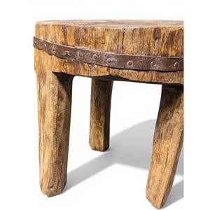 Naga Handmade Mini <b>Stool</b> Rustic Design Ottoman for Entry Bedroom Warehouse Outdoor Seating Adjustable and <b>Storage</b> Feature - Product Image 2
