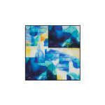 Pañuelo cuadrado de poliéster azul con estampado abstracto - Product Image 3