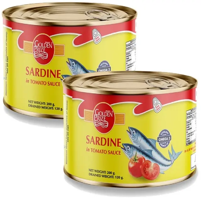 Sardine in scatola di frutti di mare in scatola in olio vegetale pesce in latta 125g