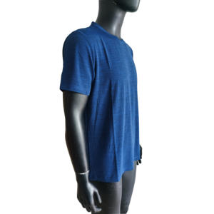 T-shirt pour homme en polyester 100% uni, couleur unie, col rond, manches courtes, respirant, pour le sport, course à pied - Product Image 2