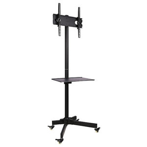 Supporto TV mobile TECHly con ruote supporto per monitor da 23 a 55 pollici con ripiano - Product Image 1
