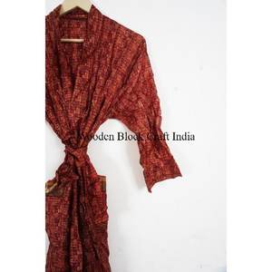 100% <b>Silk</b> Floral Elegant Kimono Robe Quick Dry Summer Long <b>Dress</b> Smooth Feel Free Size Autumn Beach Cover-Up Drawstring Closure - Product Image 3