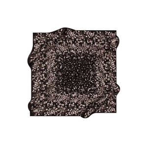 Black Silk Square Floral Scarf-Custom Design Polyester Cotton Handkerchief - Product Image 1