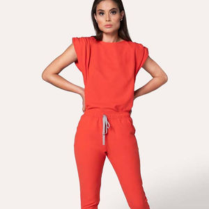 Hot Sale Short Sleeve Jogger Nurse Medical Scrubs Set Women <b>Hospital</b> <b>Uniforms</b> Custom Logo V Neck - Product Image 6
