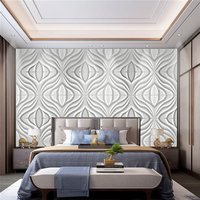 MOI Deco Matériau plastique Panneau mural à motif 3D pour décoration intérieure pour chambre à coucher Installation blanc mat