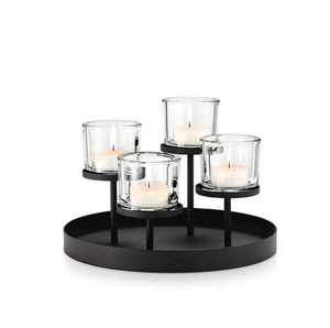 Porte-bougie en métal rond en aluminium, aspect glamour et luxueux, qualité supérieure, fait à la main - Product Image 1